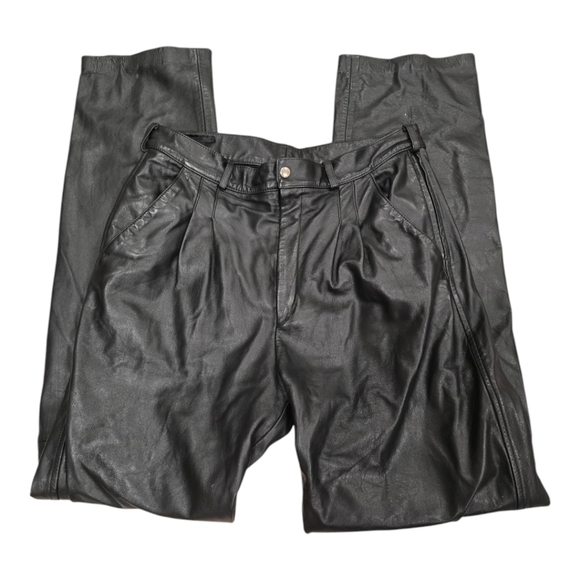 Vintage Golden Collection by Raffaelo Leather pants, size 34, black - Picture 2 of 4